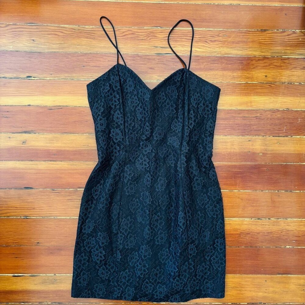 90s Vintage Goth Sexy Black Lace Bodycon Mini Dress